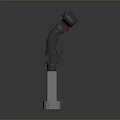 Handheld Gimbal 3D Model With Gray White Body And Red Indicator Light