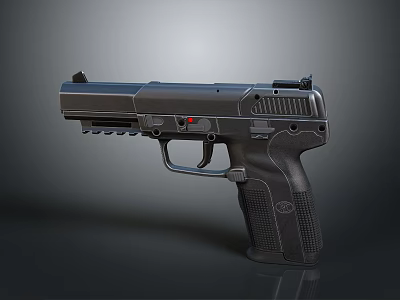 Durable Black Modern Tactical Pistol With Grip Texture And Metal Surface 3d model