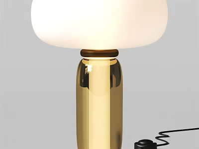 Modern Gold Table Lamp With White Lampshade And Sleek Base For Modern Home Decor 3d model