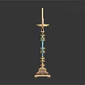 Decorative Wind Chime With Hanging Ornaments And Elegant Candle Holder With Gold Ring Design