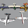 Colorful Toy Airplane Models Displayed In Various Designs And Different Colors