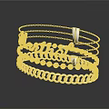 Stacked Silver Bracelets With Multiple Chain Layers And Shiny Diamond Accents 3d model