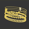 Modern Bracelet Silver Jewelry Silver Bracelet 3d model