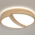 Modern Ceiling Lights With Wooden Frame Square And Round Shapes White Lighting 3d model