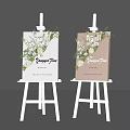 Elegant Floral Display Signs on White Easels with Kreppa Flor Branding