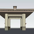 Traditional Garden Pavilion With Classic Roof Ornate Columns And Wooden Benches
