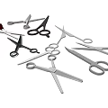 Assorted Scissors with Various Handle Designs and Blade Shapes