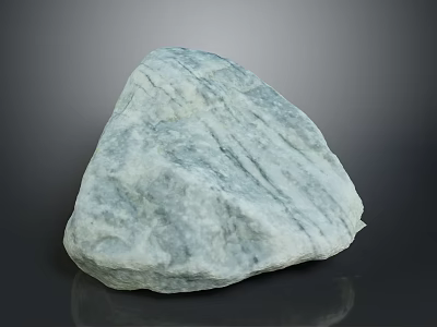 Gray Blue Veined Natural Stone Block Featuring Rough Surface Texture For Decorative Projects 3d model