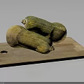 Two Ripe Squash Placed on Wooden Cutting Board Ready for Meal Preparation