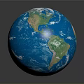 Realistic Earth Globe With Blue Oceans Green Continents Reflective Surface And Dark Background