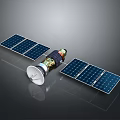 Advanced Space Satellite With Extended Solar Panels And Parabolic Antenna Structure 3d model