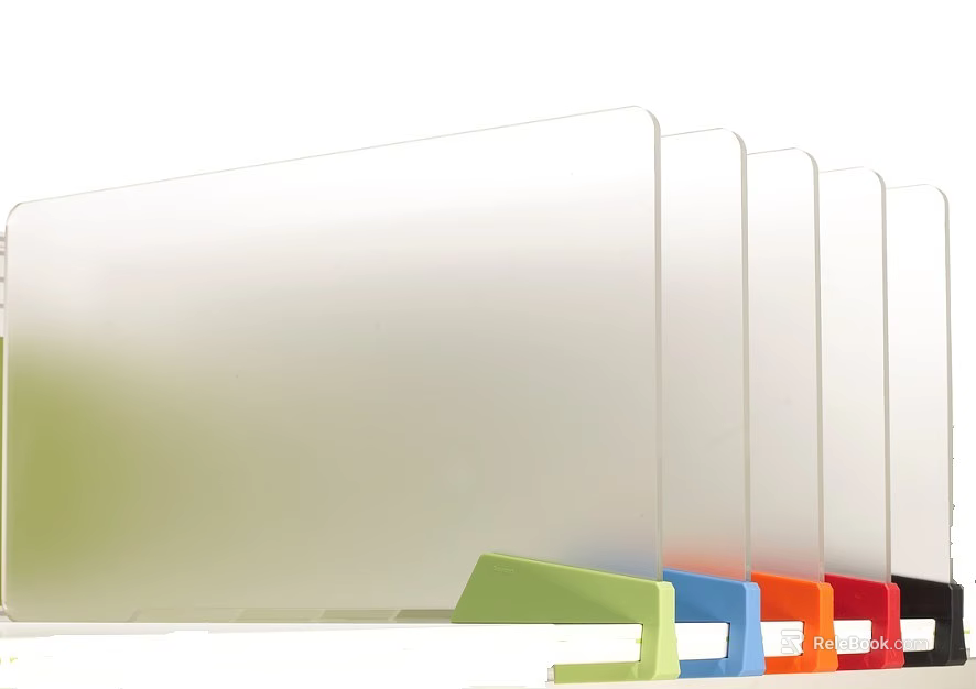 Transparent Acrylic Computer Monitor Dividers With Colorful Stands For Desk Setup 3d model 