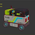 Mobile Robot With Yellow Black White Design Blue Wheels And M99 SSX 382V CLS64 Labels