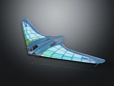 Space Aerospace Futuristic Delta Wing Aircraft Featuring Transparent Panels and Streamlined Aerodynamic Design 3d model