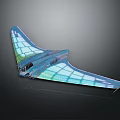 Space Aerospace Futuristic Delta Wing Aircraft Featuring Transparent Panels and Streamlined Aerodynamic Design