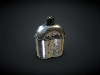 Vintage Silver Metal Container The Alps Stove With Lid And Retro Design 3d model