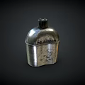 Vintage Silver Metal Container The Alps Stove With Lid And Retro Design
