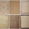 Square Rugs With Various Geometric Patterns And Neutral Tones For Home Decor 3d model