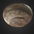Elegant Decorative Bowl With Marble Like Texture In Natural Brown And Beige Tones