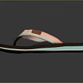 Dark Brown Flip Flops With Colorful Striped Straps And Light Colored Edge