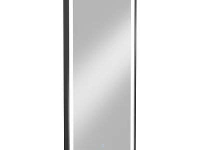 Modern Black Framed Tall Rectangular Mirror With Sleek Design And LED Light 3d model