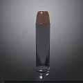 Weapon Bullet with Silver Casing and Copper Head 3D Model on Dark Background
