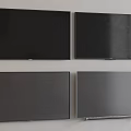 Four Modern Televisions Mounted on Wall With Black Screens and Different Sizes 3d model