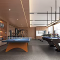 Modern Fitness Center Interior With Table Tennis And Billiard Tables