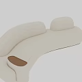 Modern White Curved Plush Sofa With Comfortable Design And Soft Upholstery 3d model