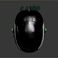 Futuristic Sci Fi Helmet Design With Black Silver Shell Green Accents And Tentacle Base