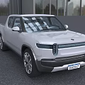 Silver Electric Pickup Truck With Modern Exterior Design