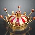 Luxury Decorative Household Item Golden Frame Red Inlaid Design With Spherical Beads And Pointed Top