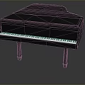Classic Black Grand Piano With White Keys And Four Legs As Essential Household Item