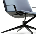 Modern Light Blue Office Chair With Black Armrests And Five Star Base