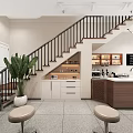 Modern Beauty Hair Salon Interior With Reception Counter Styling Chairs Mirrors And Product