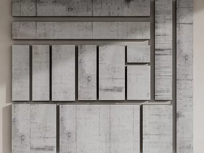Modern Concrete Columns With Textured Surface And Various Sizes For Interior Design 3d model