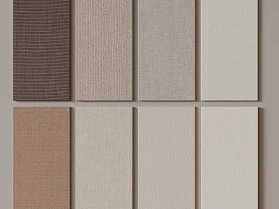 Various Neutral Shades Wall Panels Samples With Textured Surface For Home Decor 3d model