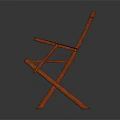 Orange Wooden Leisure Chair With Slat Back Design And Sturdy Structure For Outdoor Relaxation