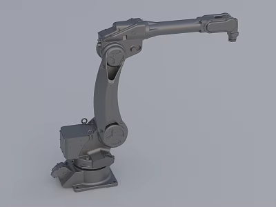 Industrial Robotic Arm 3D Model Featuring Gray Body And Bolted Joints 3d model