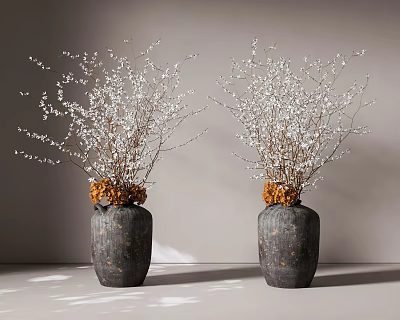 New Chinese Style Pottery Pot Vase Decoration Jar Dried Flower Pottery Pot Decoration Wine Jar Old Jar 3d model