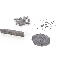Practical Gray Household Supplies Including Solid Blocks Granules and Small Chips 3d model