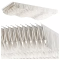 Modern White Ceiling Design Featuring Wavy Fold Patterns and Layered Texture 3d model