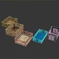 Practical Colorful Wooden and Plastic Storage Baskets for Household Organization