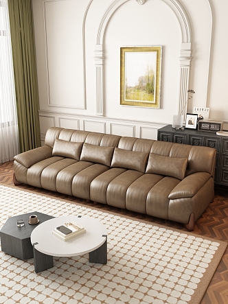 Middle style sofa living room 3d model