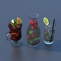 Juice Drink Glass 3d model