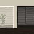 White and Black Sliding Doors with Blinds Design for Modern Home Interior