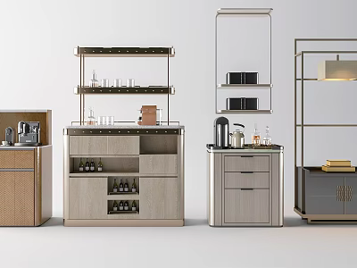 Elegant Modern Sideboard Designs With Open Shelves Drawers Metal Frame And Storage Cabinets 3d model