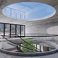 Modern Detached Villa with Concrete Structure Large Glass Windows Swimming Pool and Seaside View