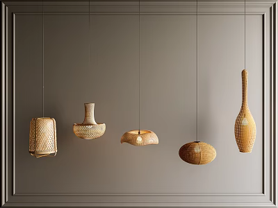 Quiet Ancient Chandelier New Chinese Chandelier Rattan Chandelier Bamboo Chandelier 3d model