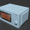 Modern Light Gray Kitchen Microwave Appliance With Transparent Door And Control Knob